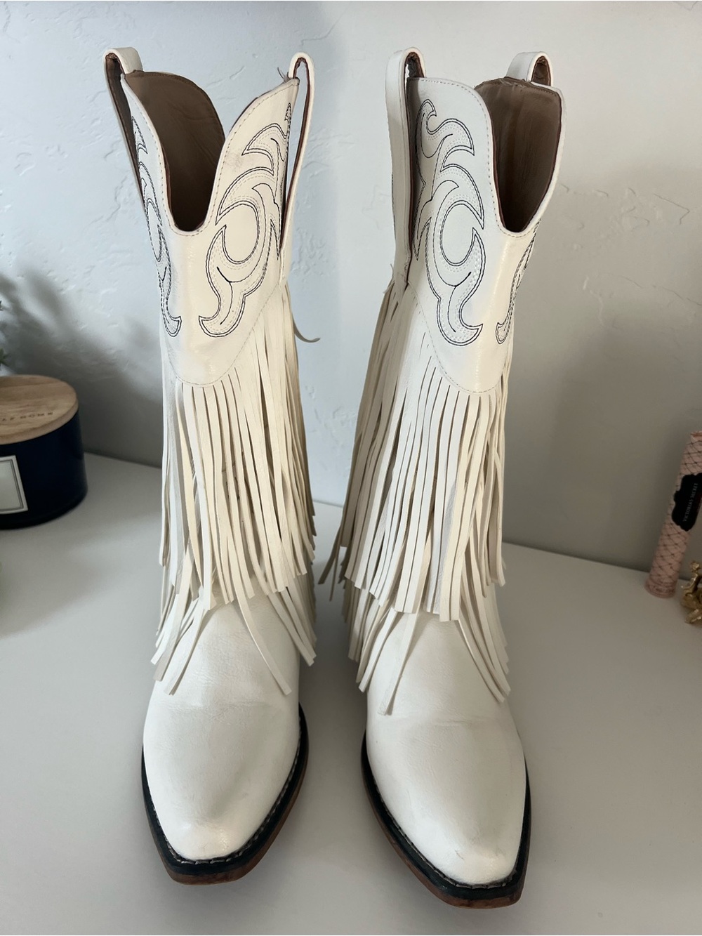Roper Women's White Fringe Western Boots 8.5 🌷New